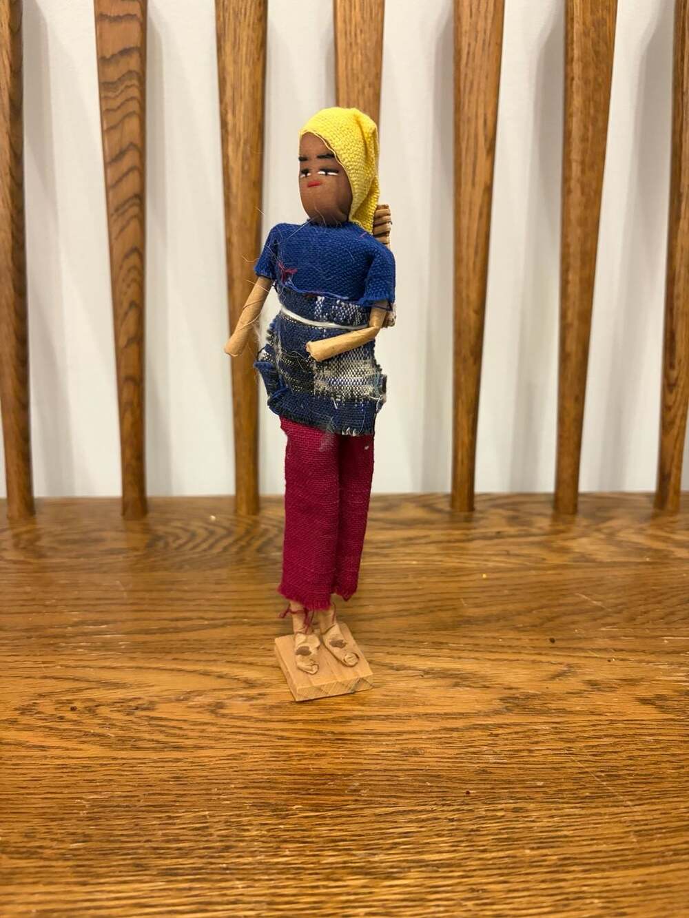 Handmade Folk Art Doll with Backpack